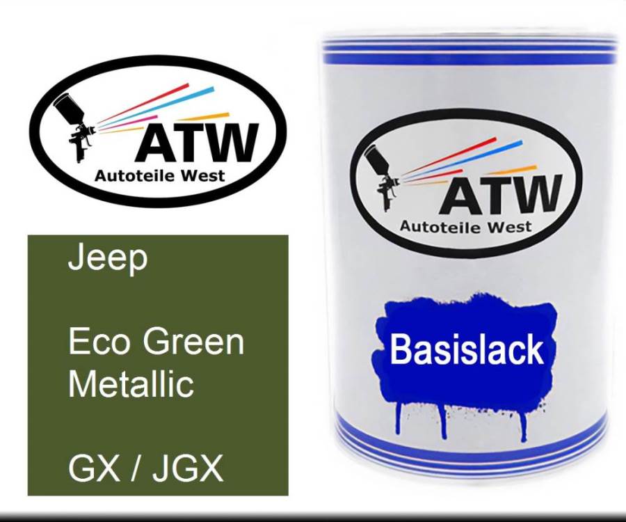 Jeep, Eco Green Metallic, GX / JGX: 500ml Lackdose, von ATW Autoteile West.